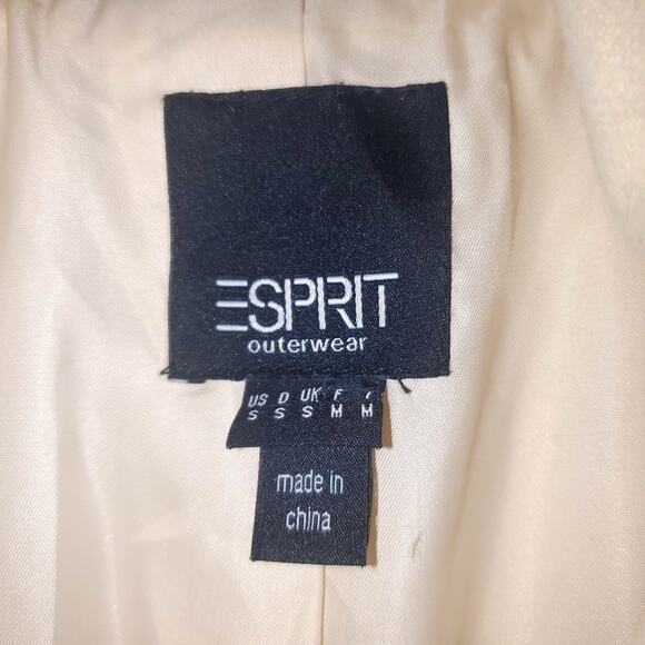 Vintage Y2K Esprit Cream white double breasted wool blend Winter coat. Size S - Picture 7 of 7